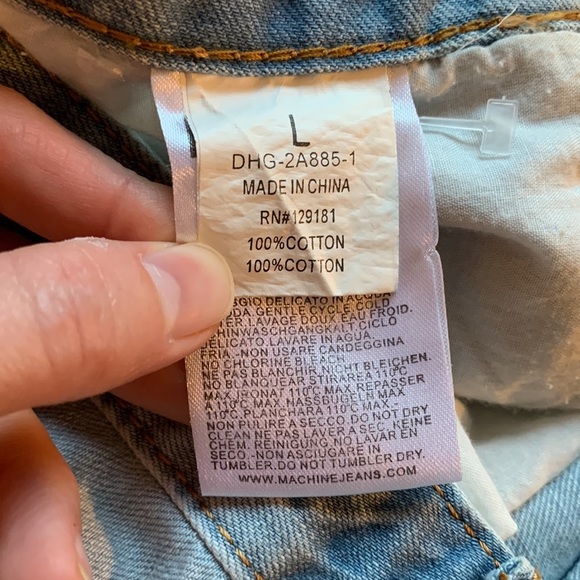 Machine distressed hi-waist denim shorts 30 - Picture 9 of 12